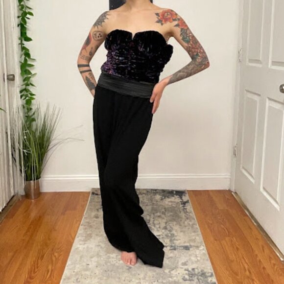 Ramy Brook Johanna Sequin Evening Jumpsuit Size 10 Black Combo Blkco - Picture 14 of 16